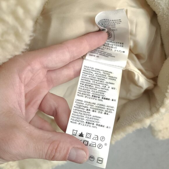Levis Jacket Womens Xs Sherpa Snap Up Cream White Pockets - Picture 6 of 11